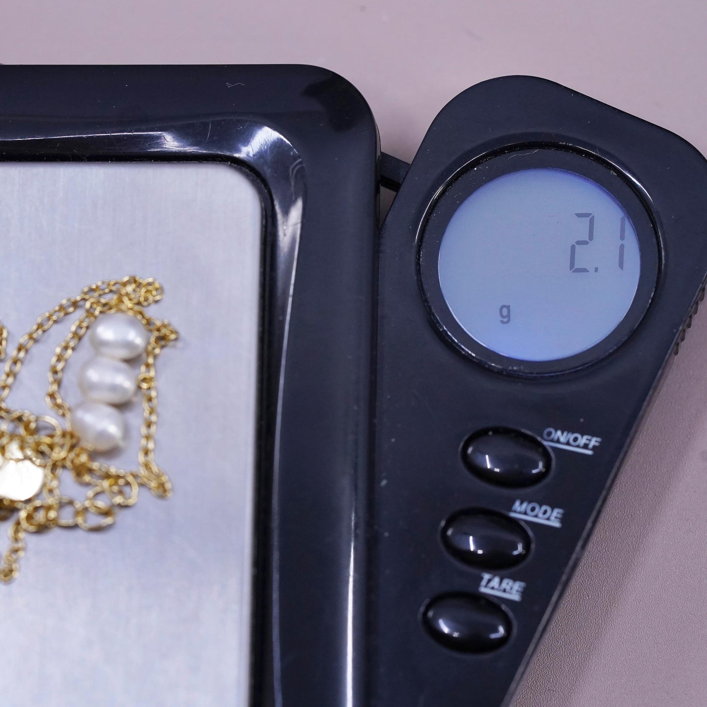 16+2", vermeil gold over Sterling silver necklace, 925 circle freshwater pearls