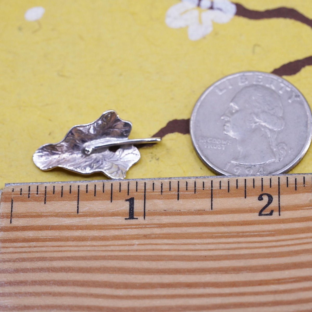 Vintage sterling 925 silver handmade grape leaf pendant