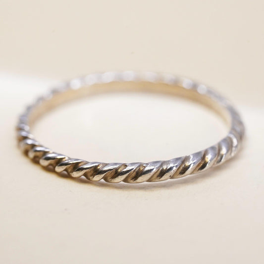Size 8, Vintage Shube southwestern sterling silver ring, woven pattern 925 band