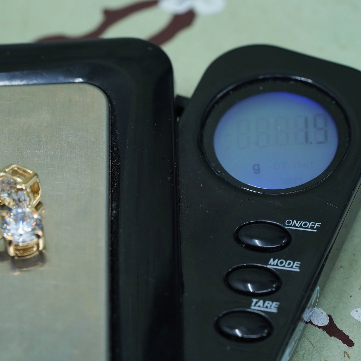 Vintage vermeil gold over sterling 925 silver handmade earrings with round CZ