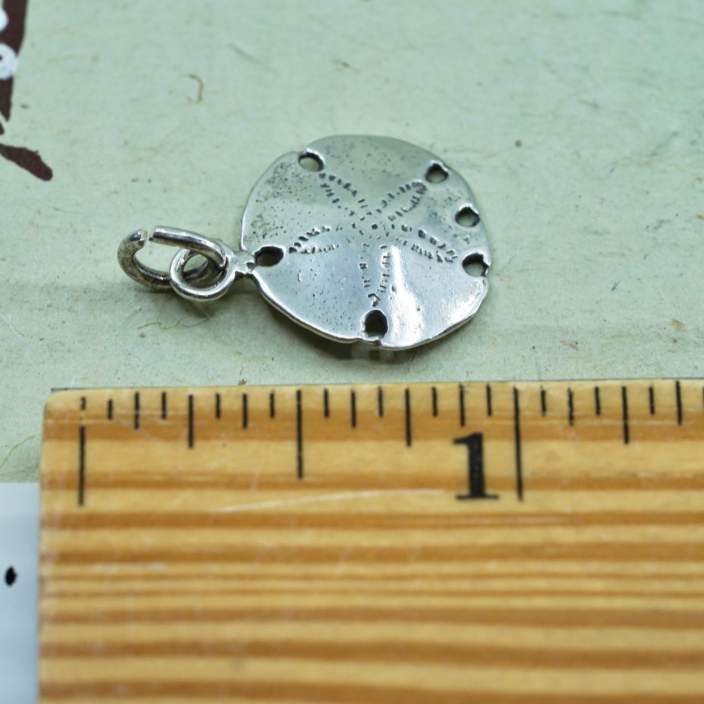 Vintage Sterling silver handmade pendant, 925 Sandollar charm