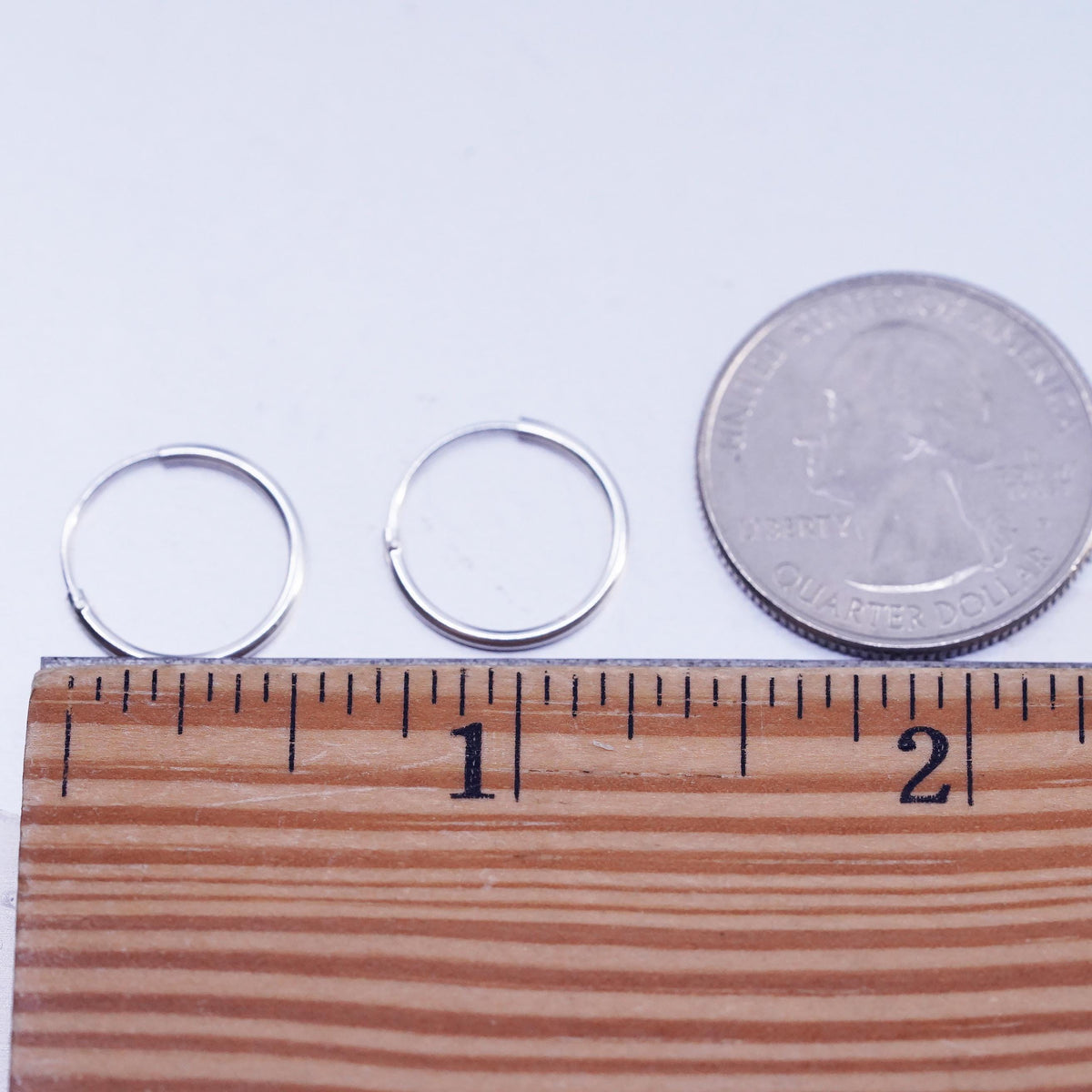 0.5”, vintage Sterling silver handmade earrings, 925 hoops