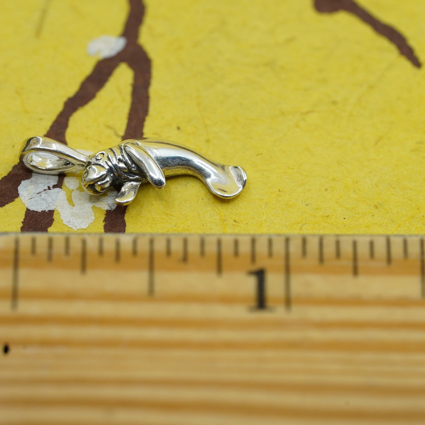 Vintage Sterling silver handmade pendant, 925 walrus charm
