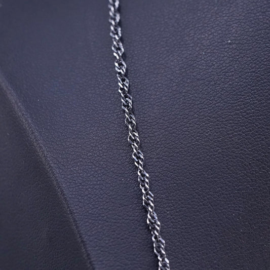23", vintage Italian KA 1772 Sterling 925 silver twisted curb chain necklace