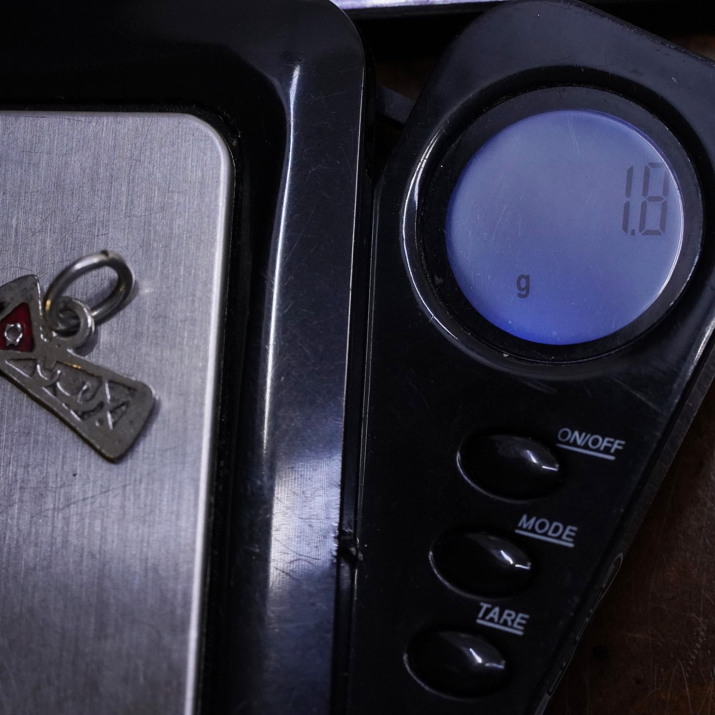 Vintage sterling silver handmade pendant, 925 gun charm with enamel