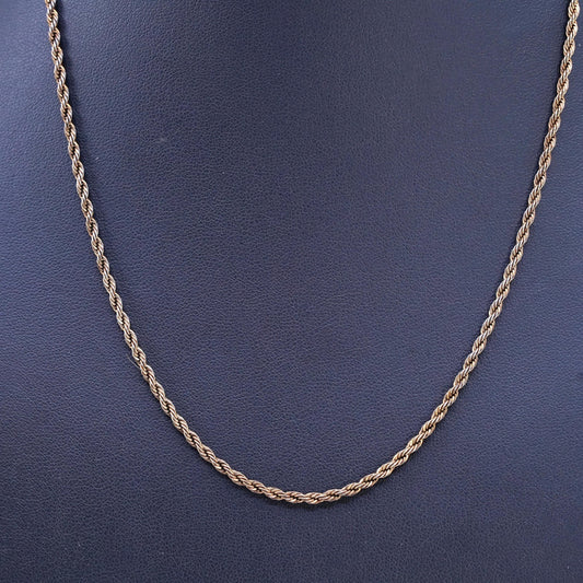 18" USA Danecraft vermeil gold over Sterling 925 silver rope chain necklace
