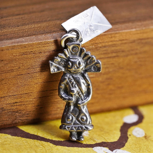 Native American Sterling 925 Silver New York Souvenir Dutch Girl Charm