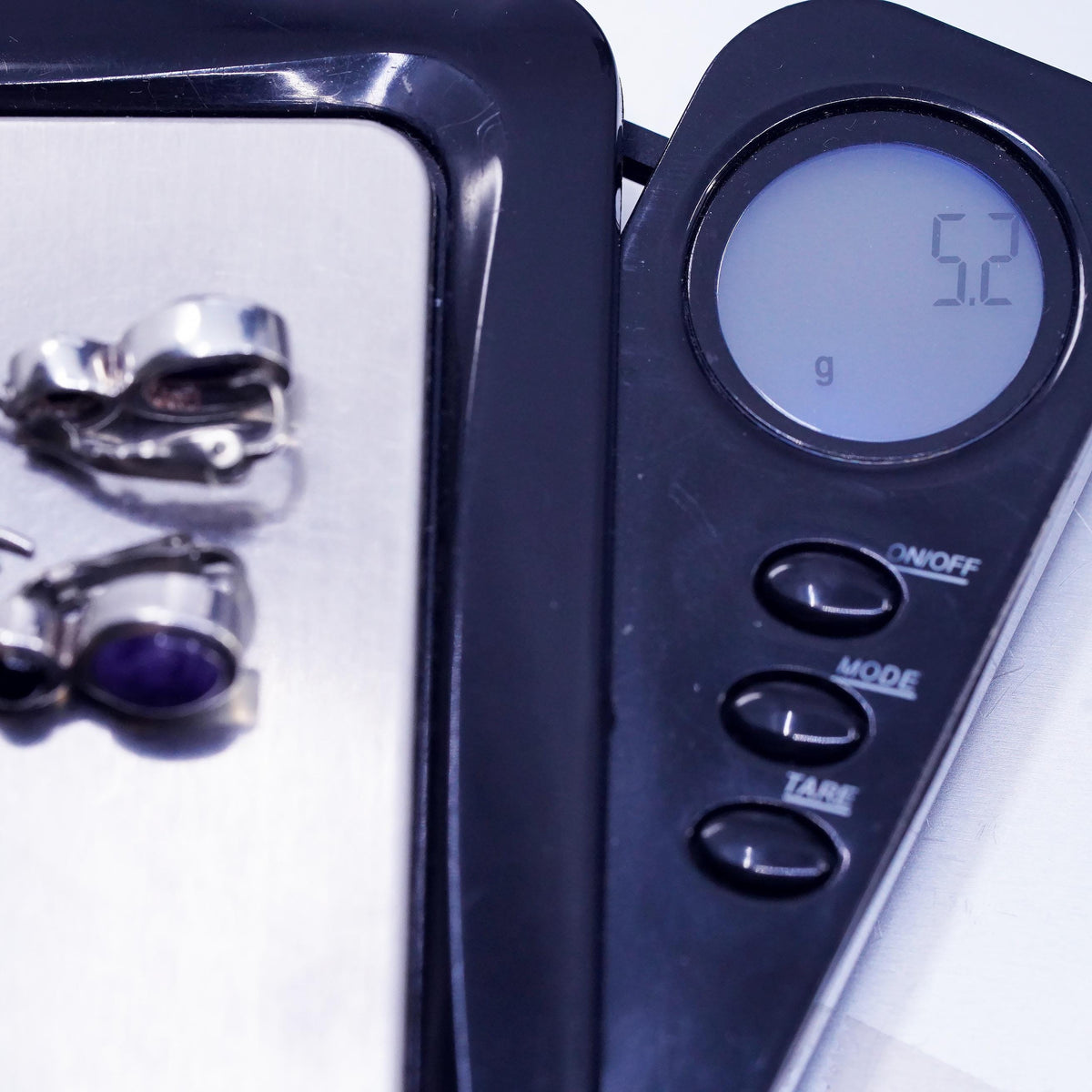 Sterling Silver 925 Amethyst Onyx Drops, Purple Cabochon, Leverback Earrings