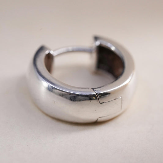 0.5”, Vintage sterling silver single earring, 925 huggie hoop