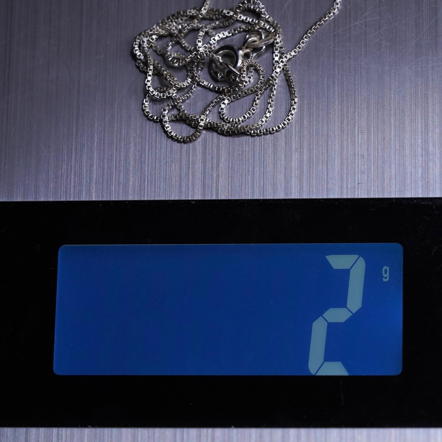 18", 1mm, Vintage Sterling silver box chain, Italy 925 necklace
