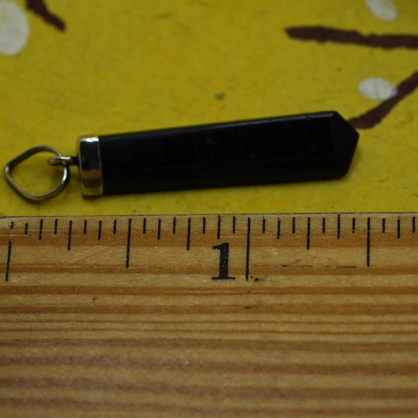 Vintage sterling 925 silver handmade healing crystal black onyx pendant