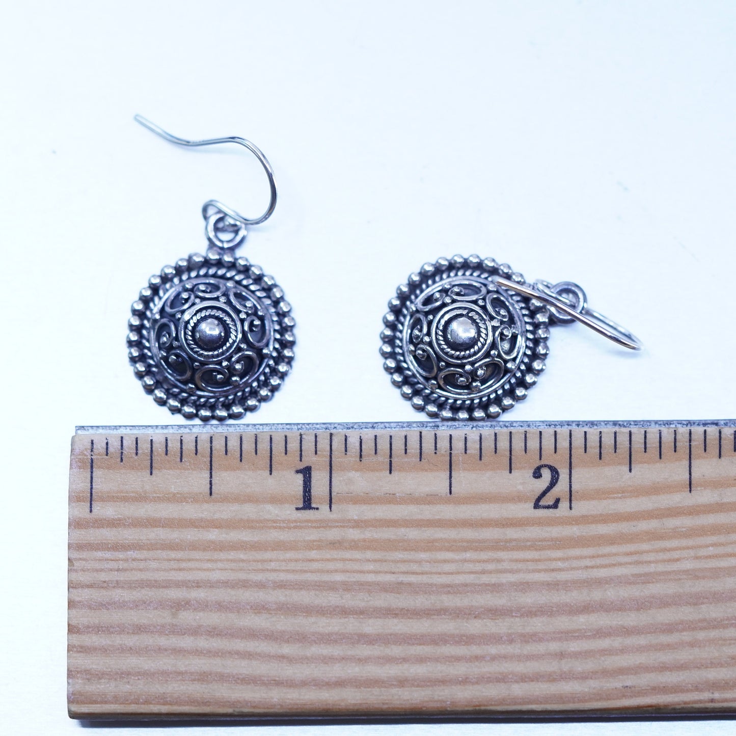 vintage BA Suarti Bali Sterling 925 Silver Pierced Earrings with bead