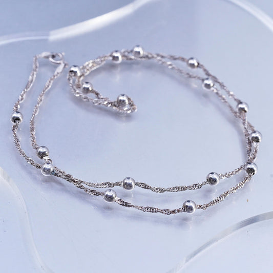 24", Italian Sterling 925 silver handmade twisted curb chain necklace 4mm beads