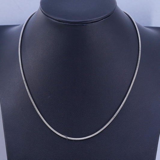 16” 2mm, vintage Italian Sterling 925 silver snake chain necklace