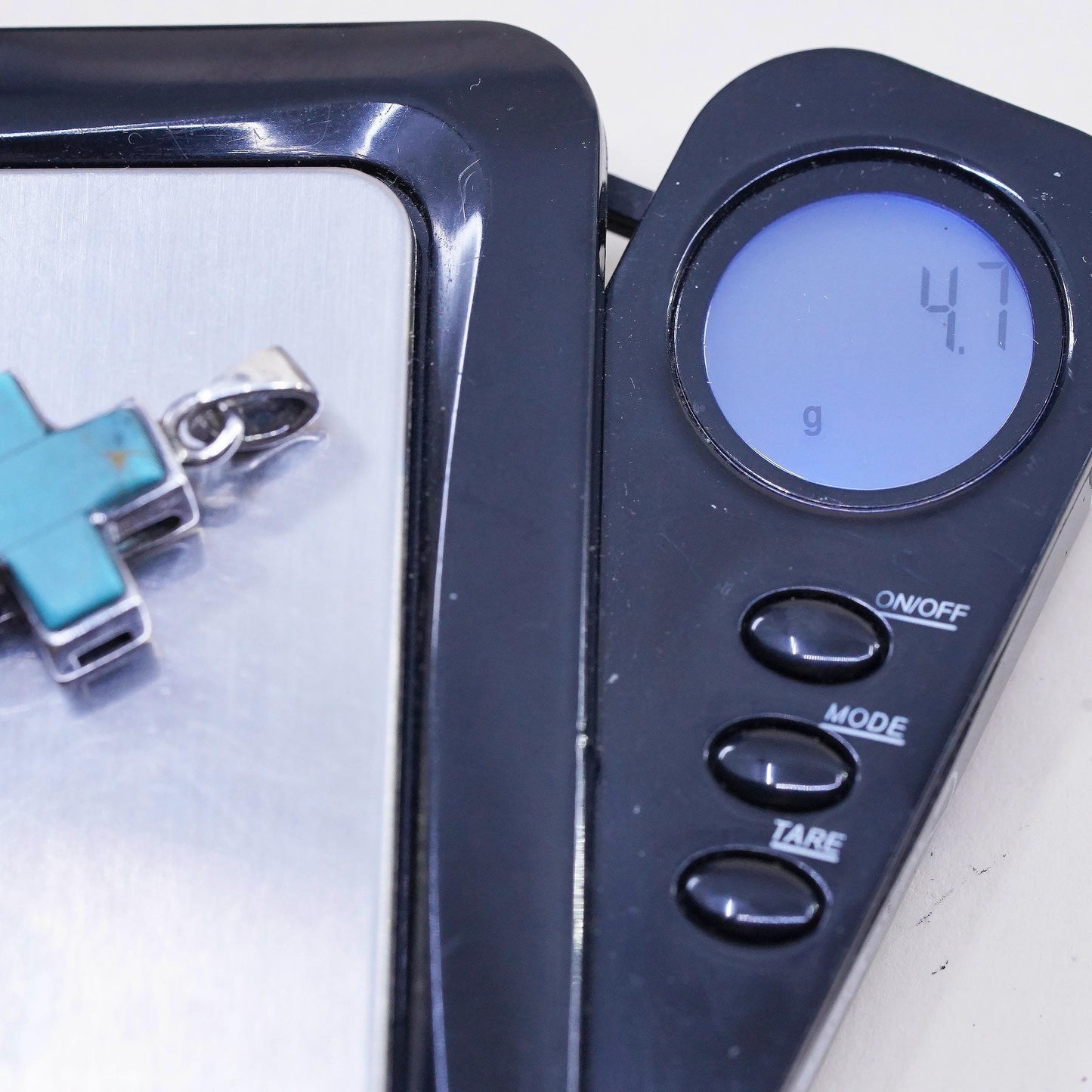Vintage southwestern Sterling silver pendant, filigree 925 cross turquoise