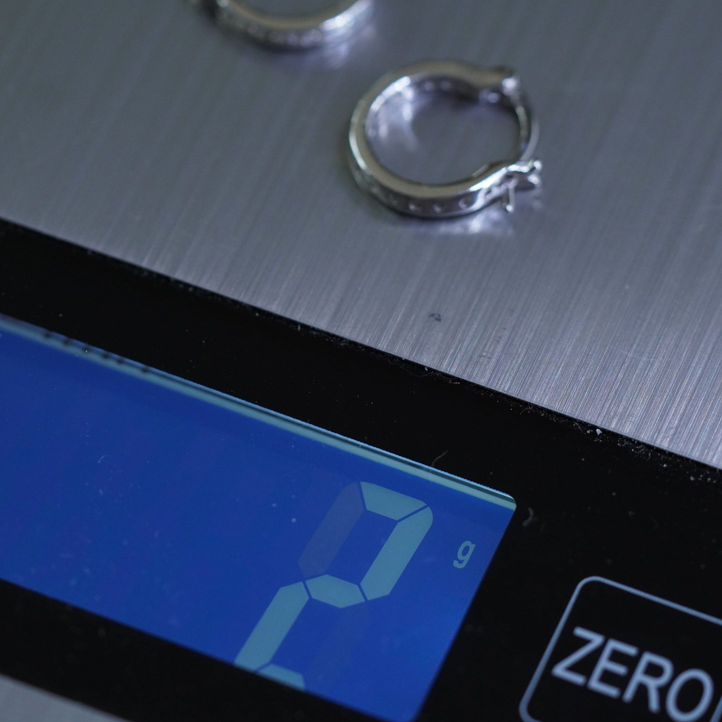 0.5", vintage Sterling silver handmade hoop earrings, 925 huggie with cz