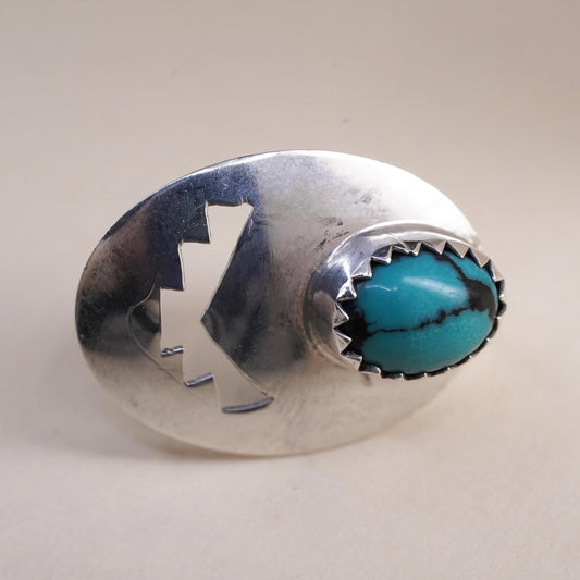 Vintage southwestern Sterling 925 silver stud with turquoise, single earring