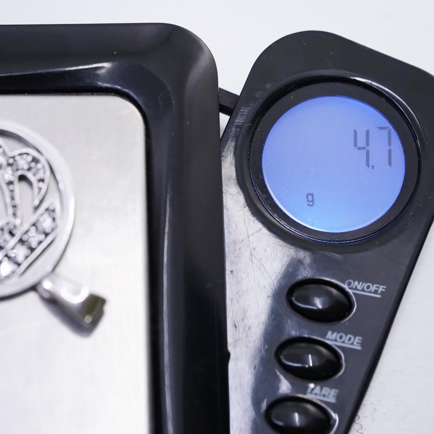 Vintage sterling silver religious symbol charm, 925 initial "WI” pendant with cz