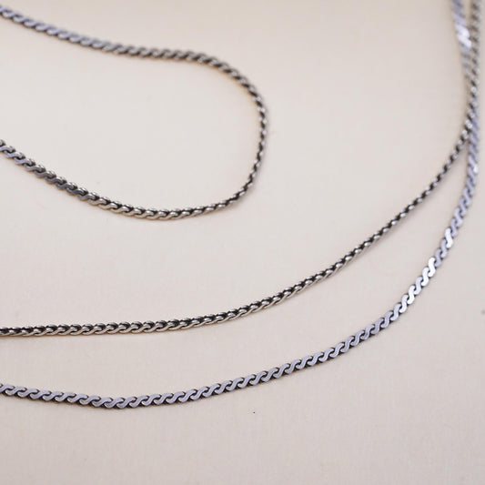 20", Vintage Italian sterling silver 925 s link chain, sterling silver necklace