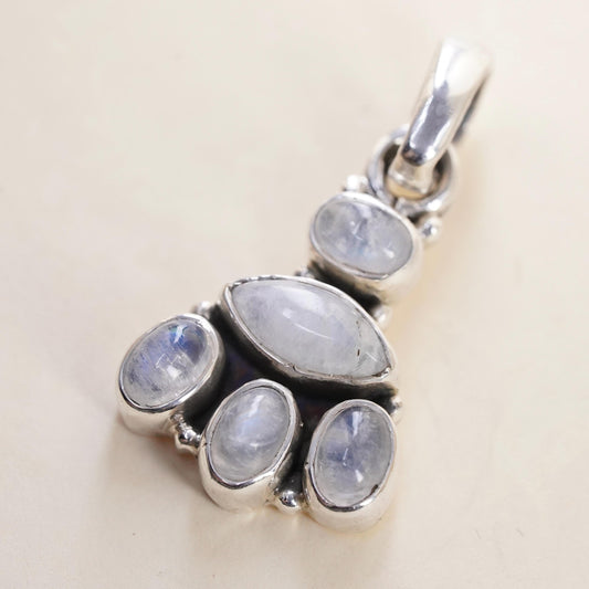 Vintage Sterling 925 silver handmade pendant with moonstone