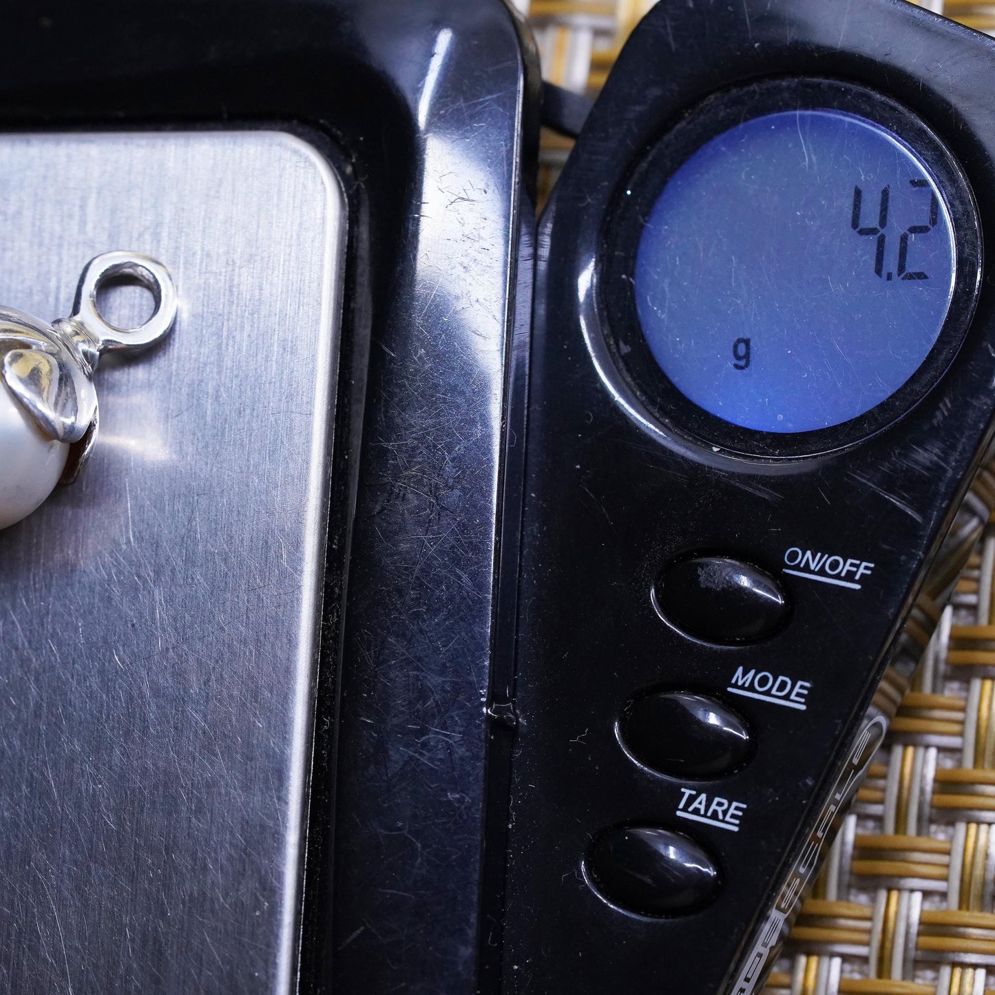 Vintage Sterling 925 silver handmade charm pendant with pearl bead