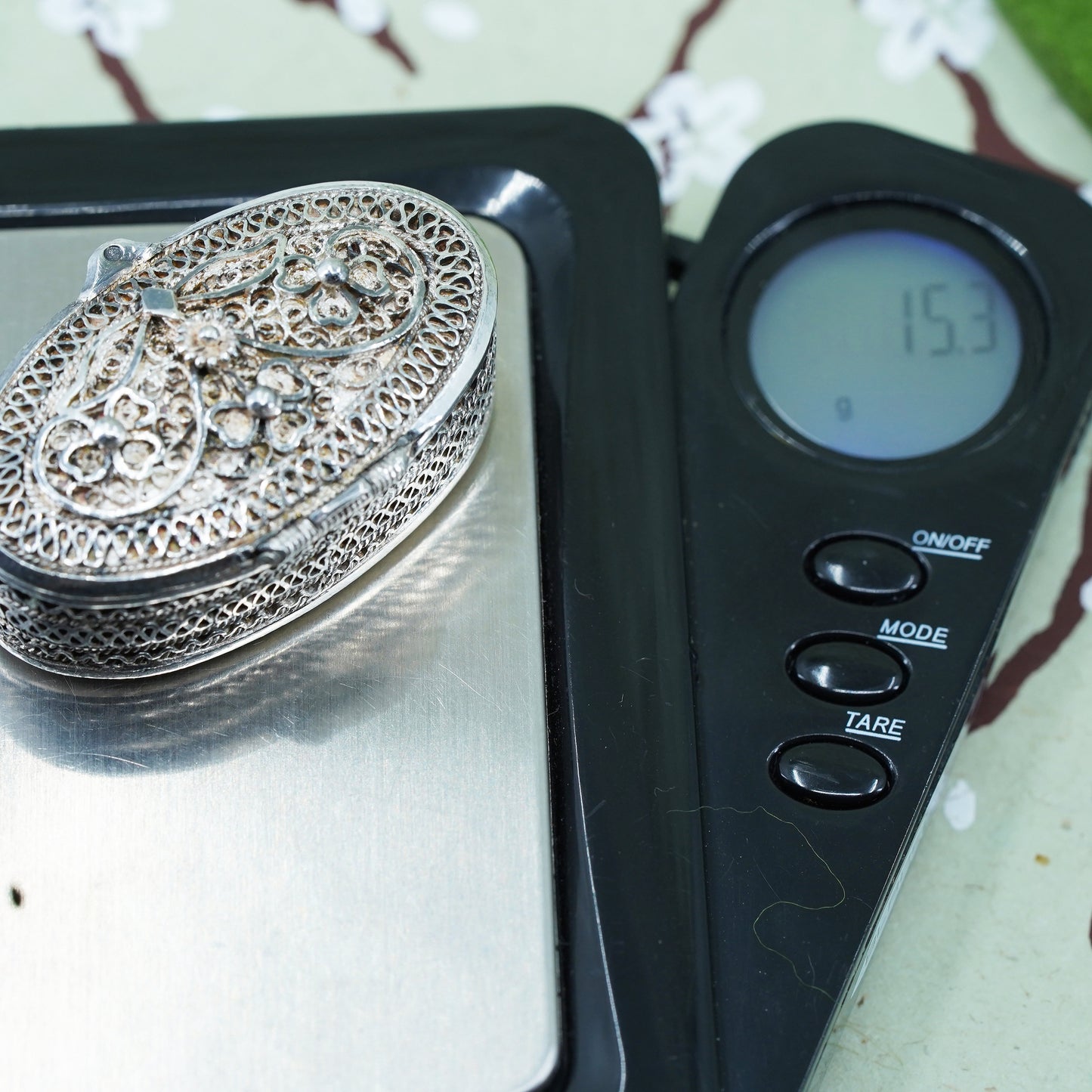 Vintage Sterling silver handmade filigree prayer box, 925 hope chest locket
