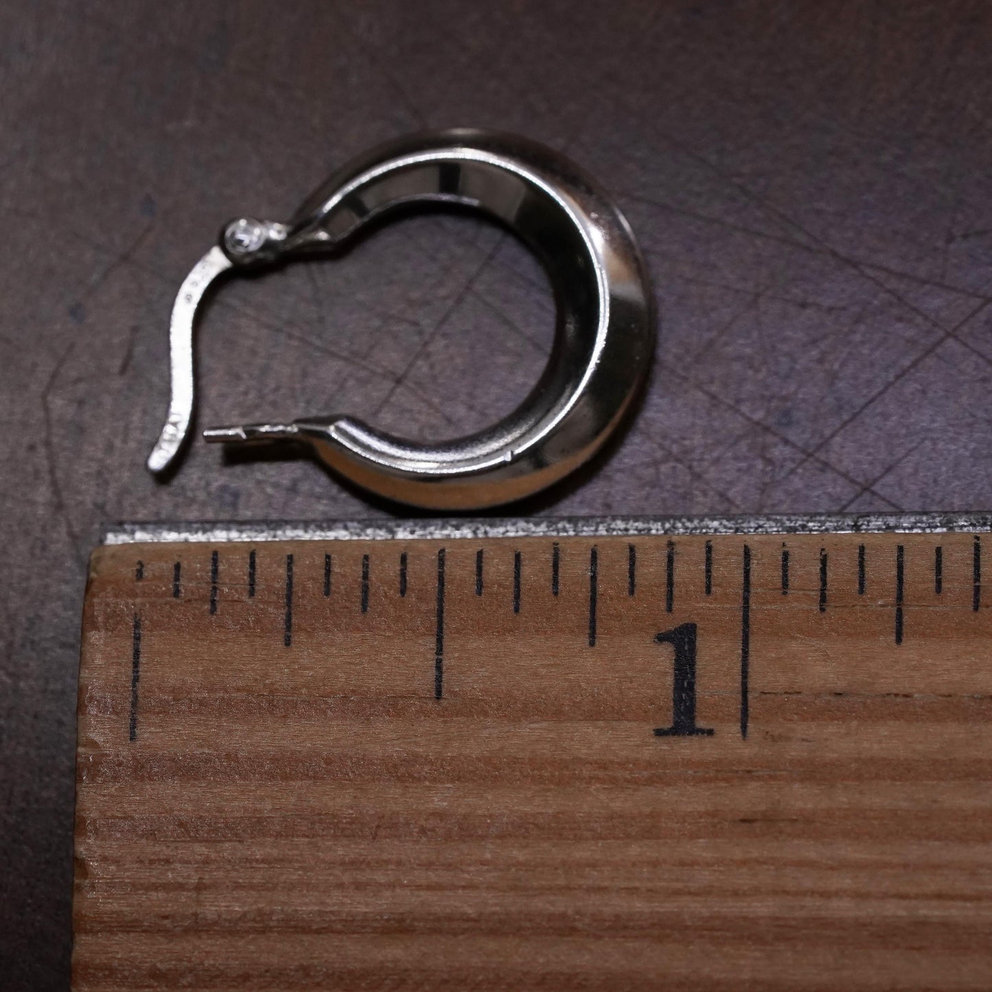 0.5", Vintage sterling silver single earring, fashion minimalist primitive hoop