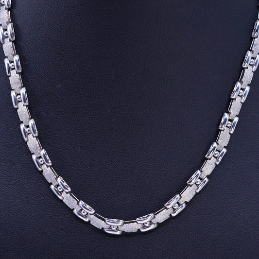 17" 6mm, vintage Italian Sterling 925 silver tennis necklace