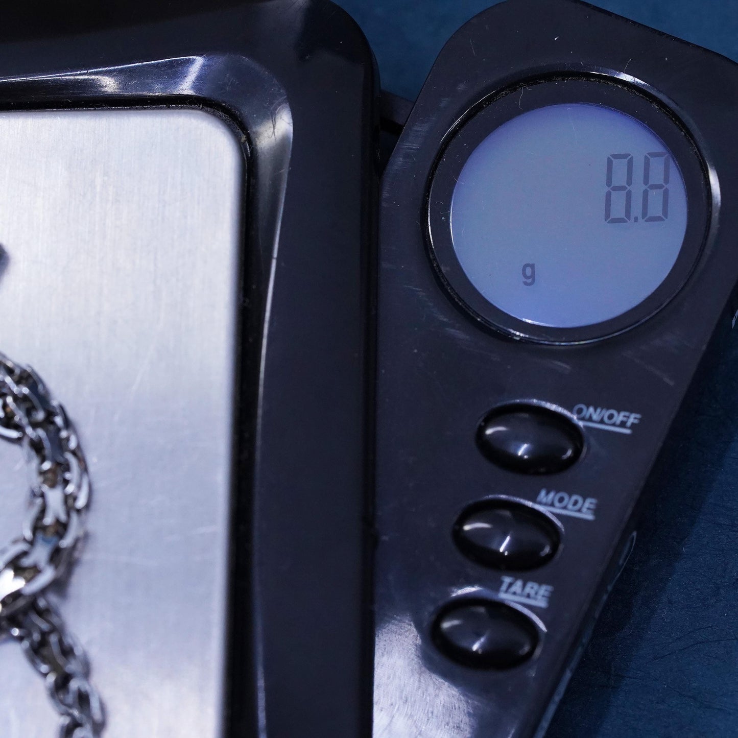 16" 5mm, vintage Sterling silver handmade necklace, flatten 925 anchor chain