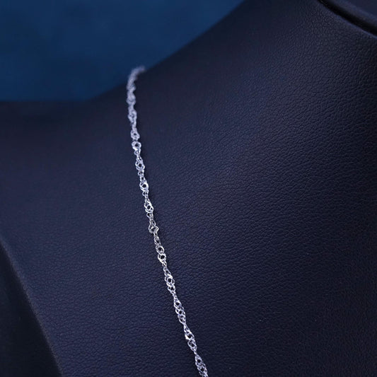18”, 2mm, Sterling silver handmade necklace, 925 twisted curb link chain