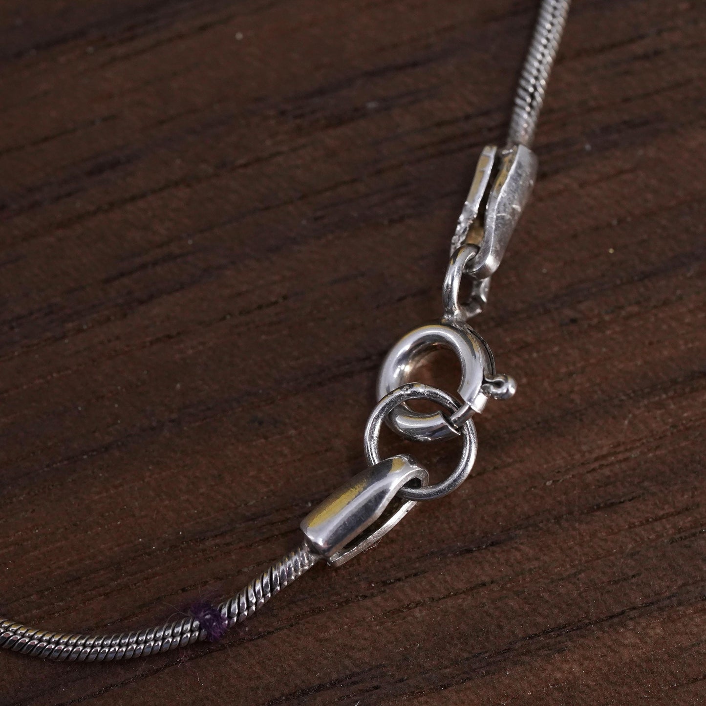 18" 1mm, vintage Sterling silver necklace, Italy 925 snake chain