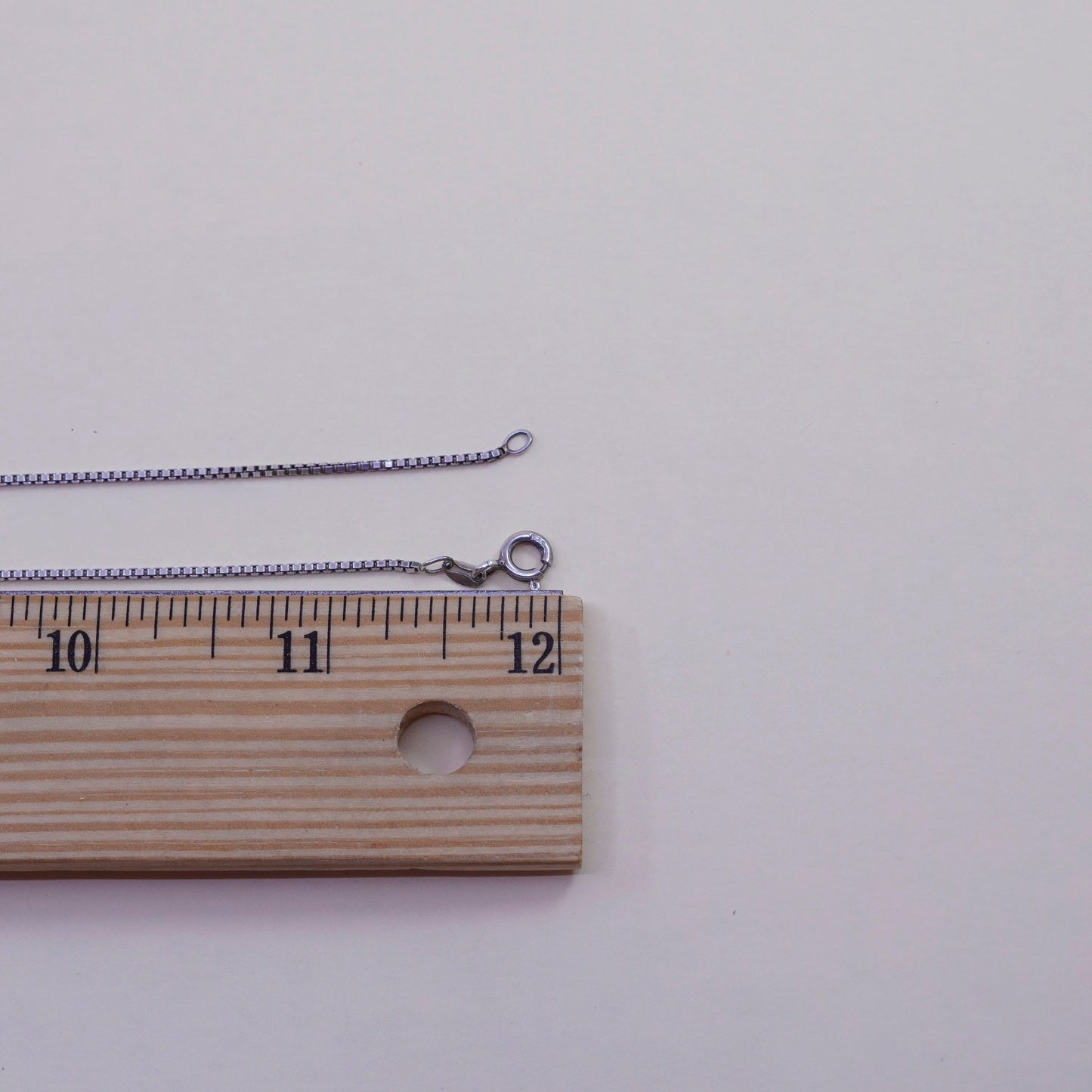 24”, 1mm, Vintage Italian sterling 925 silver box chain, made in Italy chain, stamped 925