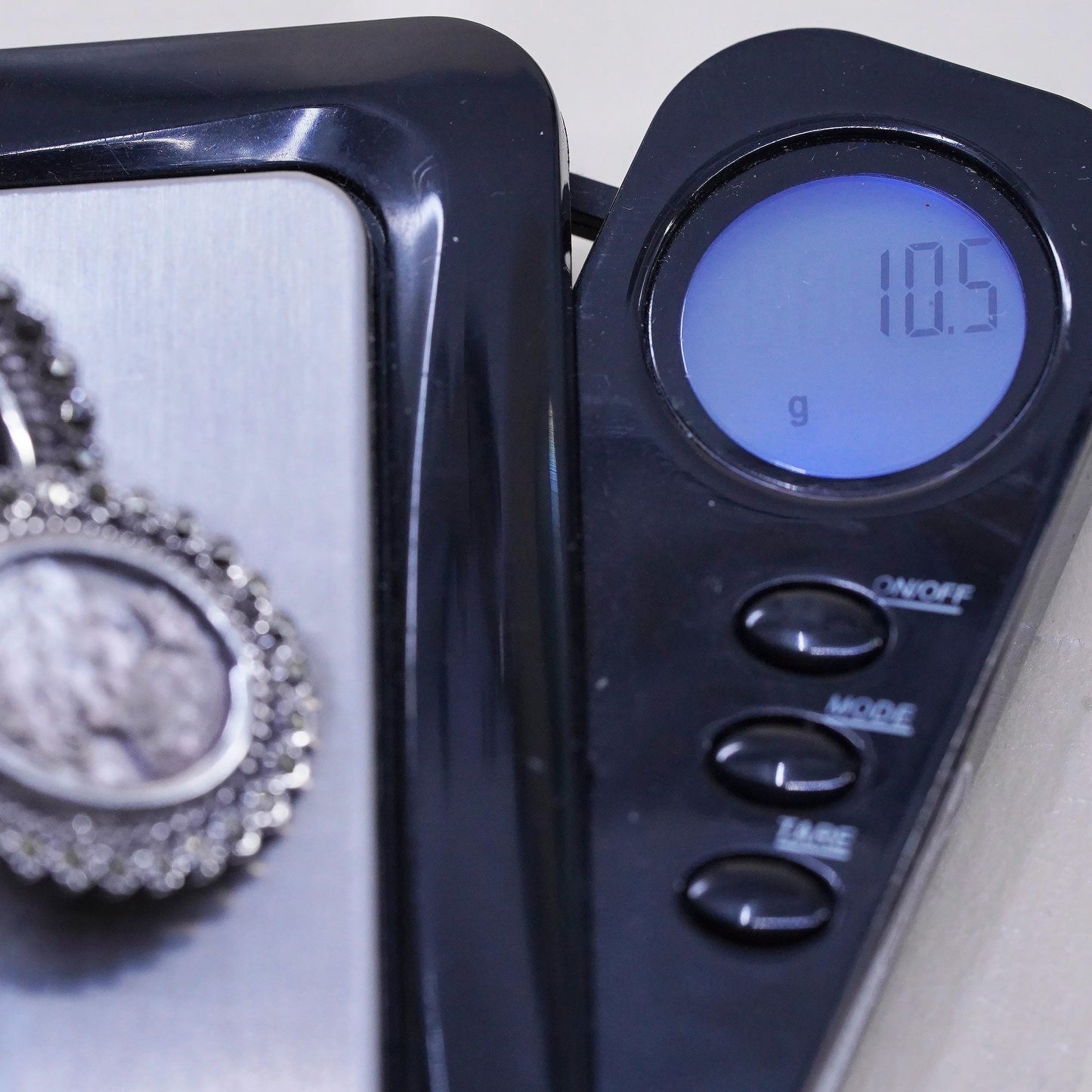 925 Sterling Silver Cameo Earrings, Marcasite Earrings, Mother of Pearl Studs