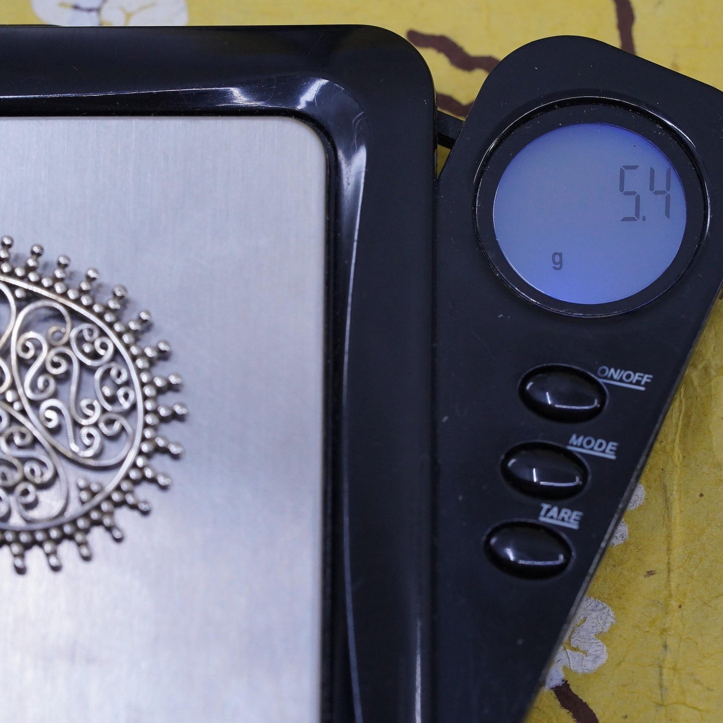 Vintage Sterling 925 silver handmade pendant, filigree teardrop pendant