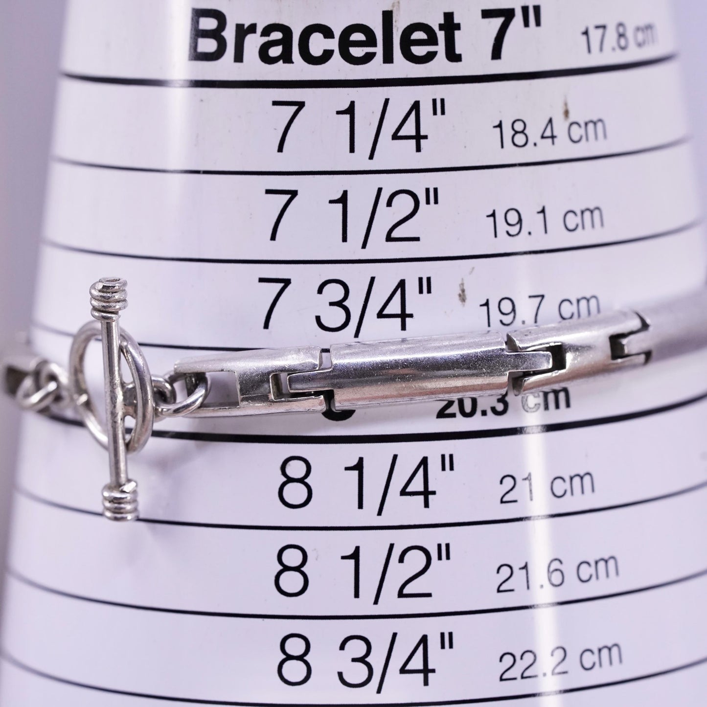 8" 5mm, vintage Sterling silver handmade tennis bracelet, 925 silver long links