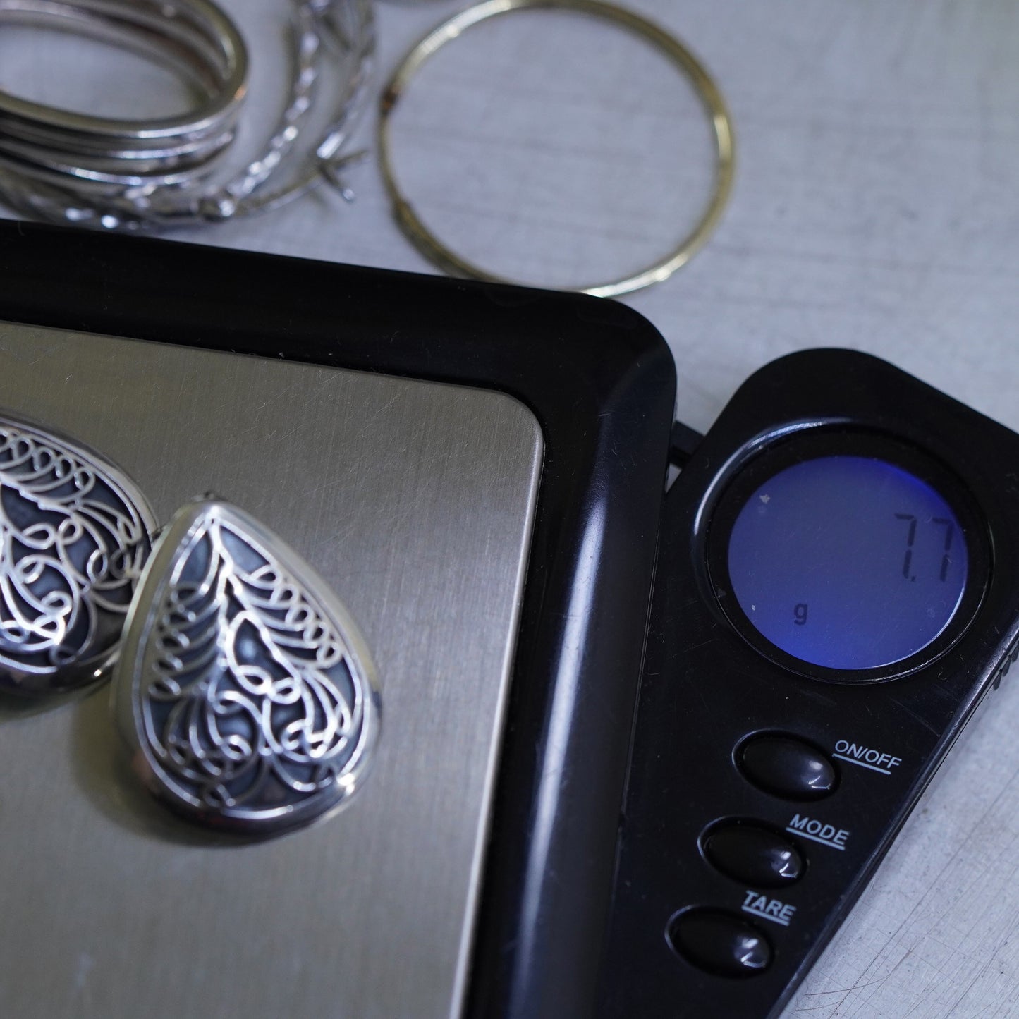 Southwestern Sterling 925 silver handmade filigree teardrop earrings