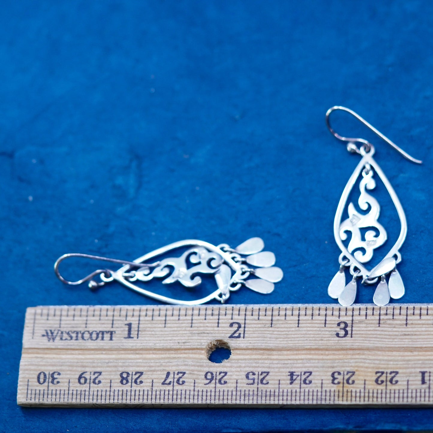 vtg silpada Sterling silver handmade earrings, 925 filigree teardrop dangles
