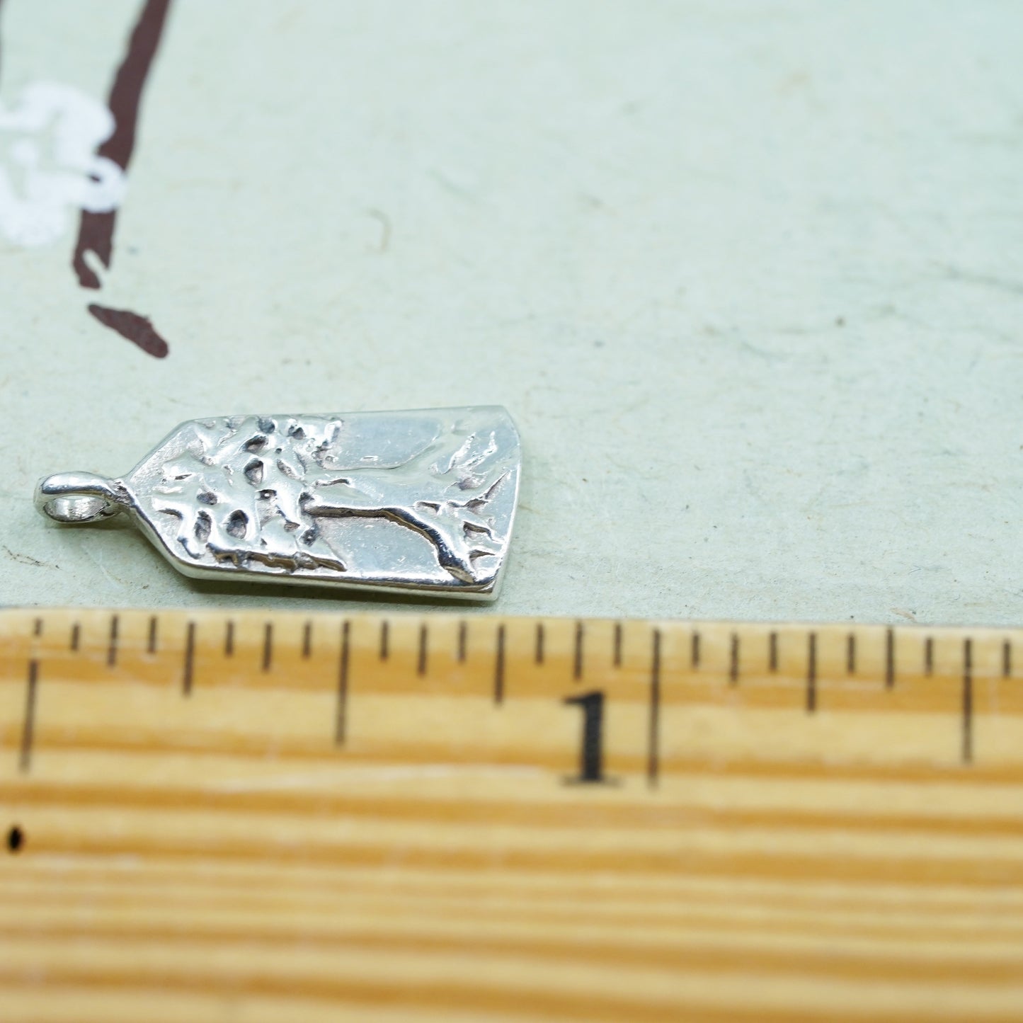 Vintage Sterling silver handmade pendant, 925 tag embossed tree