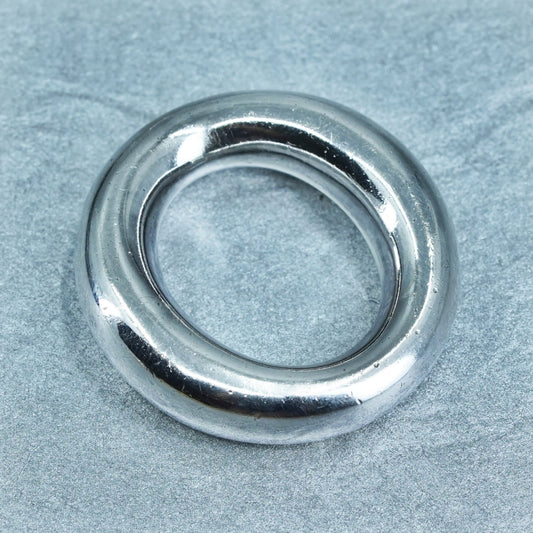 Vintage sterling 925 silver handmade hammered oval pendant