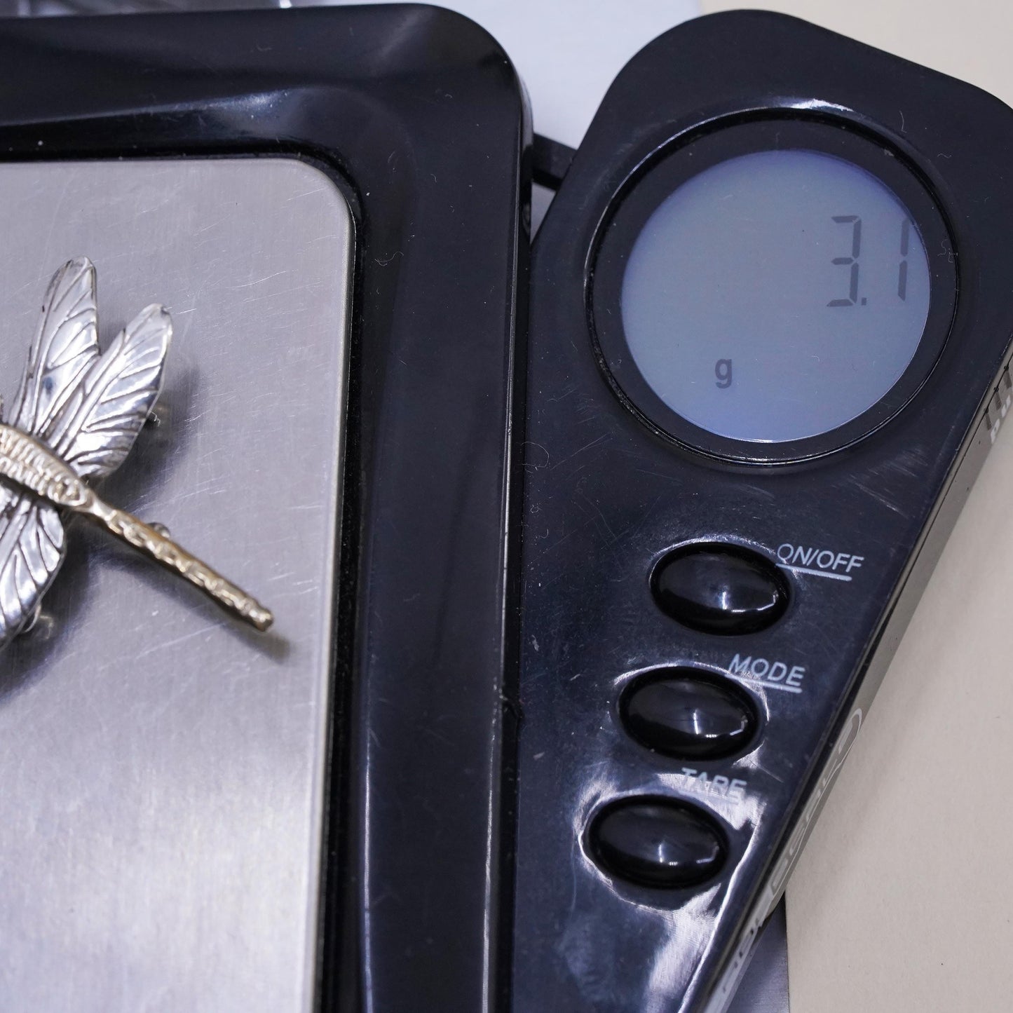Vintage COURTNEY two tone Sterling silver handmade brooch, 925 dragonfly pin