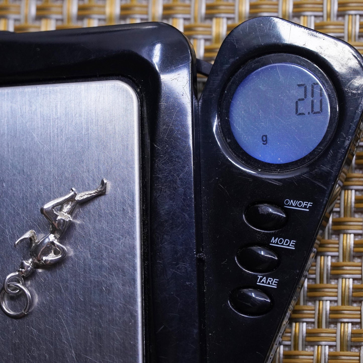 Vintage Sterling silver handmade pendant, 925 runner figure charm