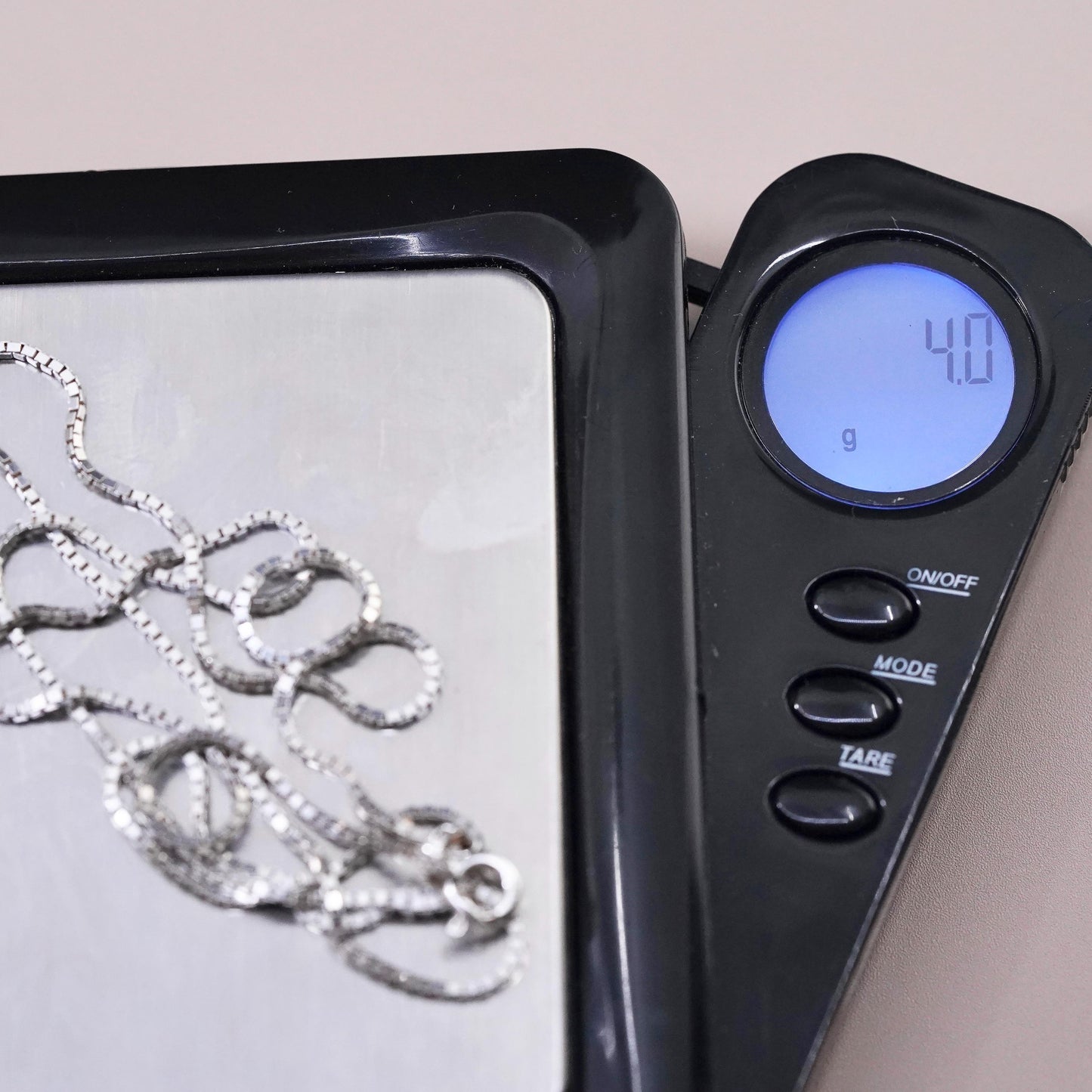 20", 1mm, vintage Sterling silver necklace, 925 box chain