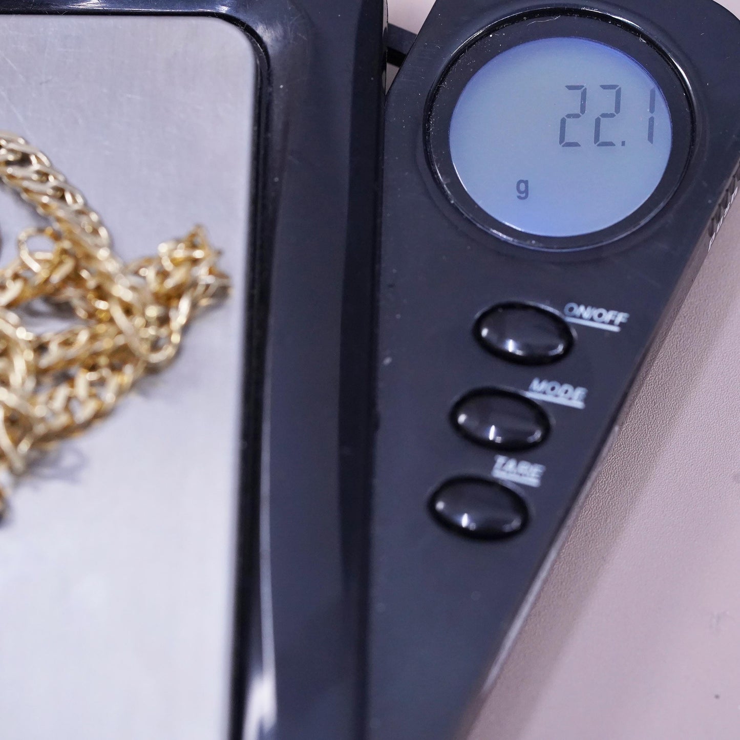 30", vintage HCT gold tone Sterling silver necklace, 925 double curb link chain