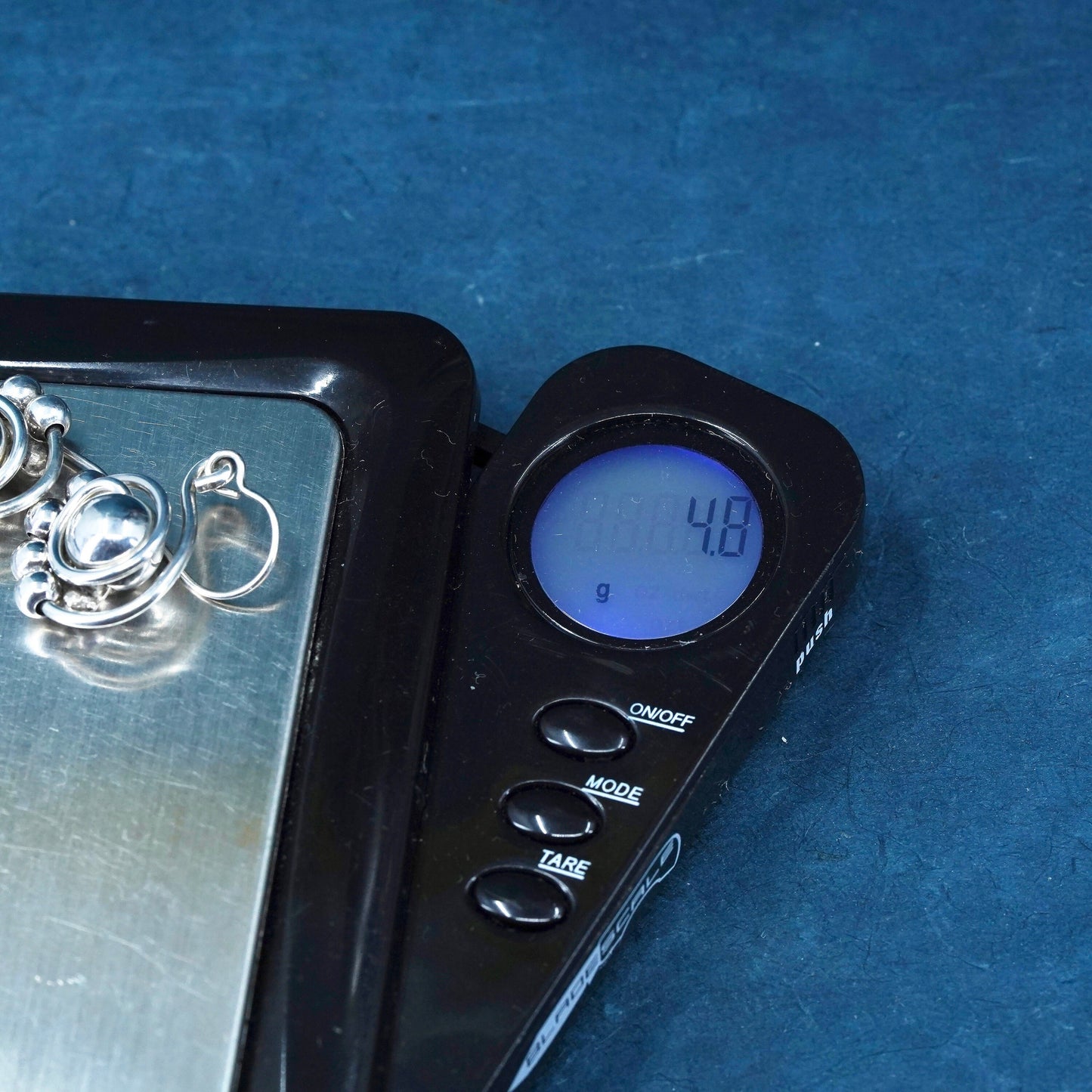 Vintage sterling silver handmade earrings, 925 silver beads sprial drops