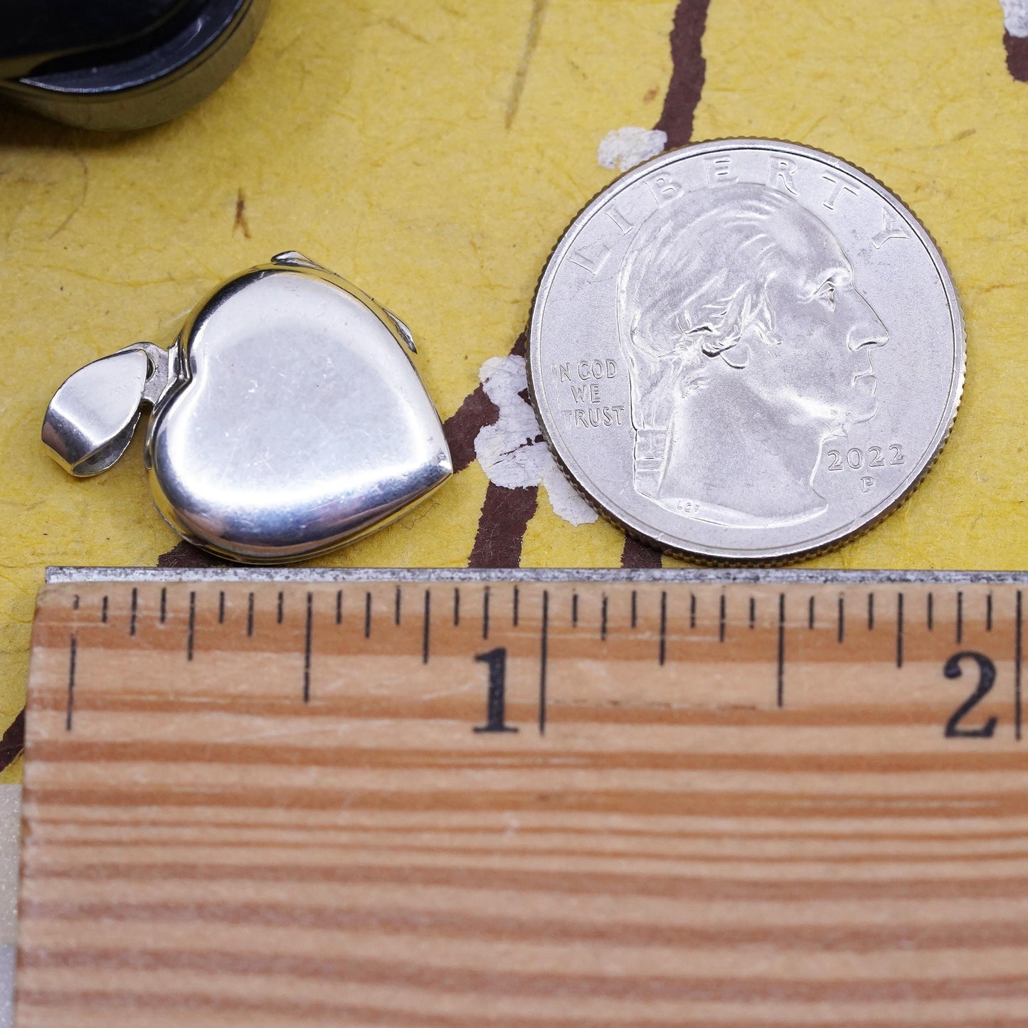 Vintage Sterling silver handmade pendant, 925 heart shaped photo locket