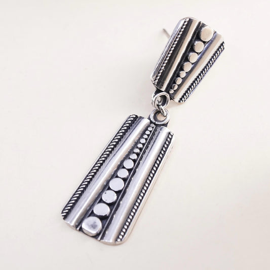 vintage southwestern sterling silver 925 handmade single bead earring