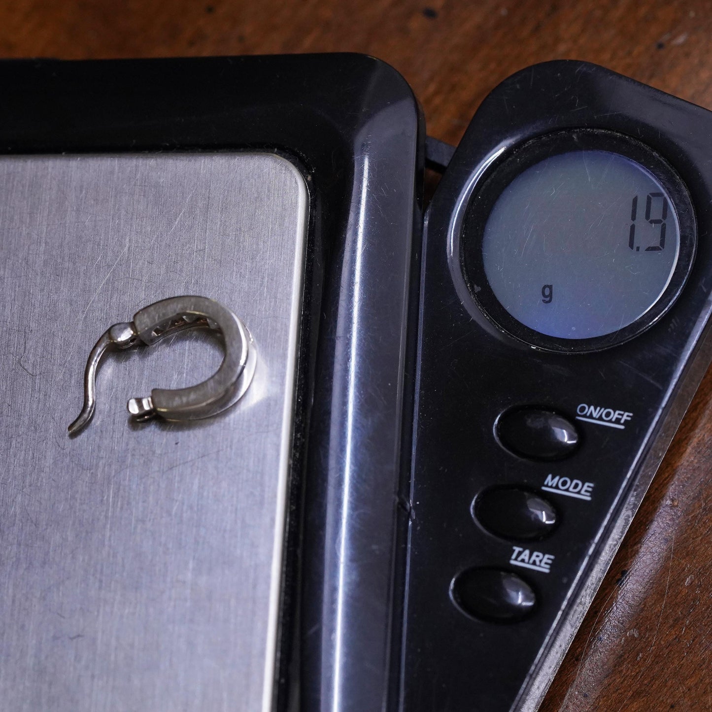 0.5", Vintage sterling silver loop single earring, fashion minimalist hoop cz