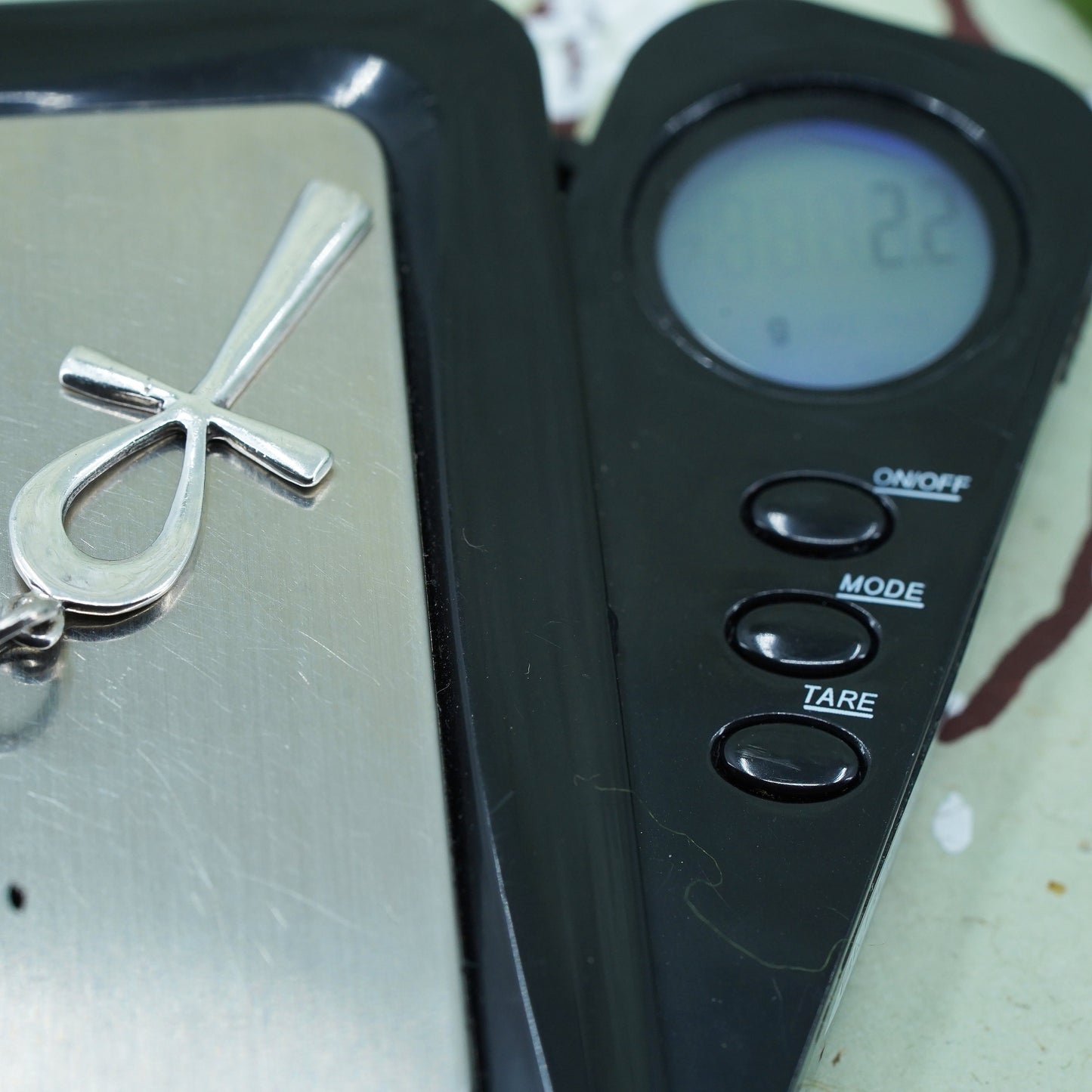 Vintage Sterling silver handmade pendant, 925 silver Egyptian ankh
