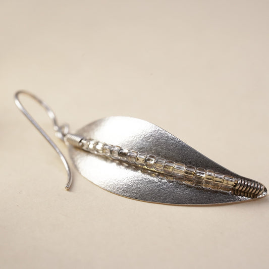 Vintage southwestern Sterling silver handmade pendant, 925 leaf single earring