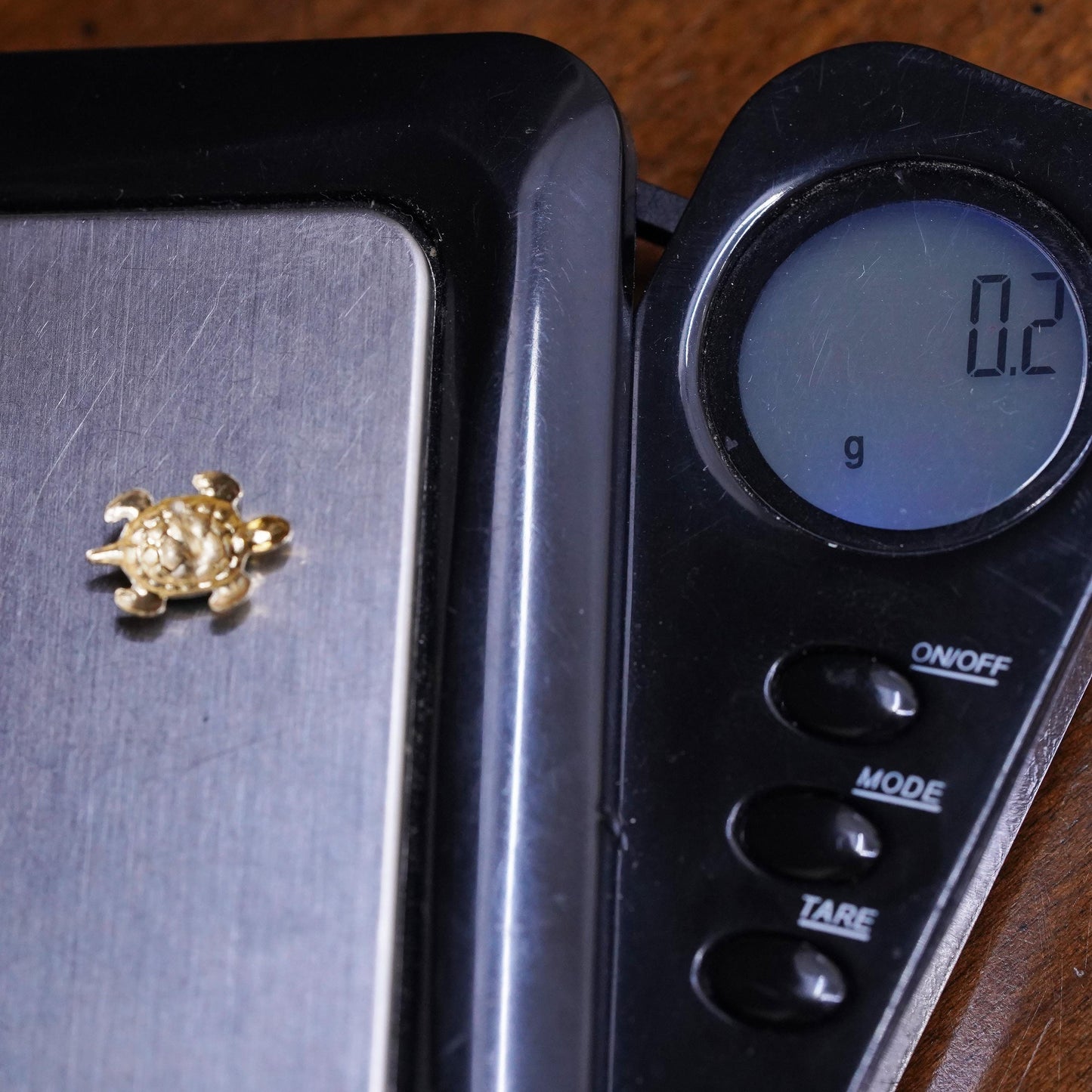 vermeil gold over single earring. Sterling 925 silver green enamel turtle stud